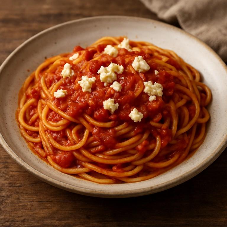 Espaguetis con sobrasada