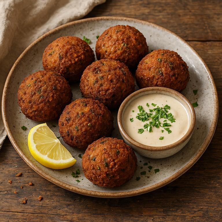 Crispy falafel with tahini sauce
