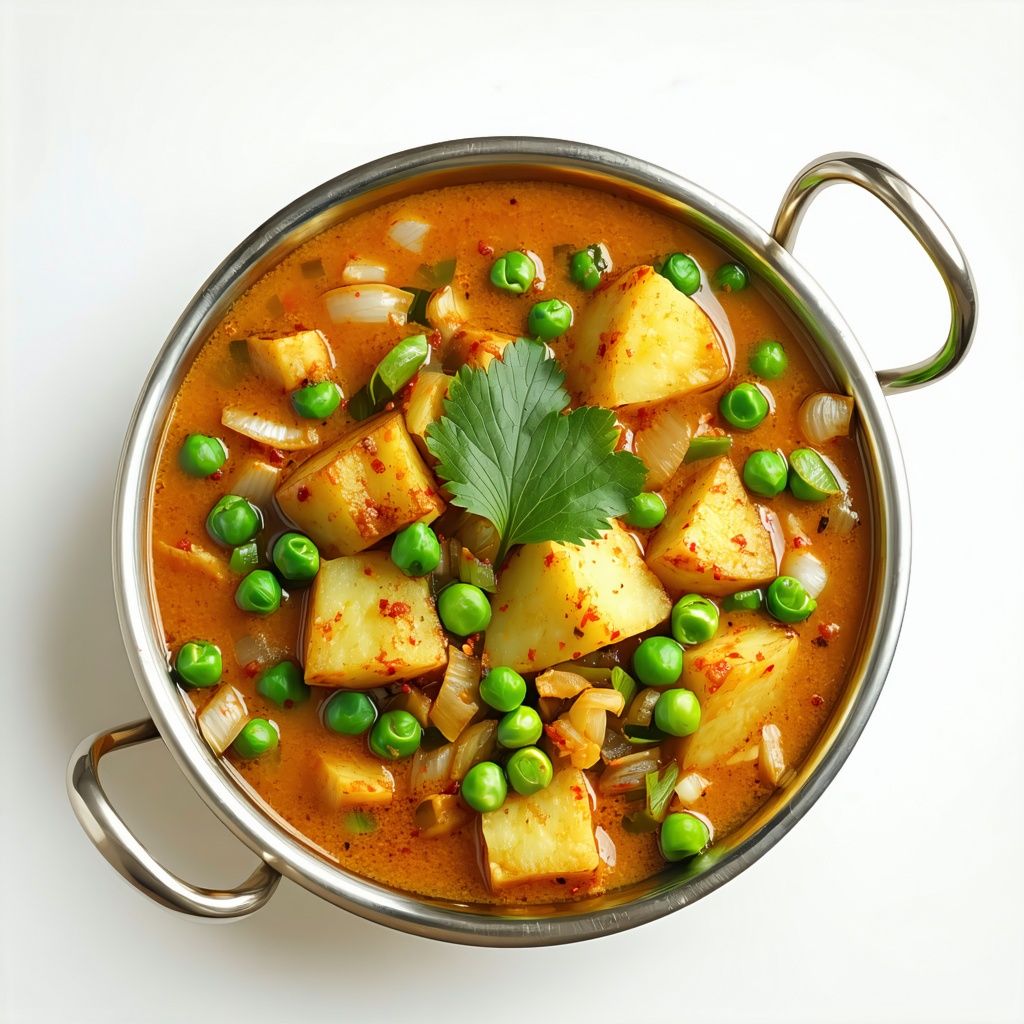 Coconut potato curry in a bowl